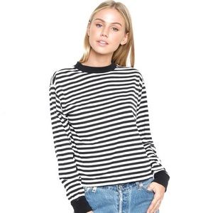 Black and White Striped Long Sleeve Top